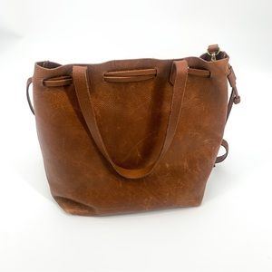 Madewell Cognac Leather Transport Tote